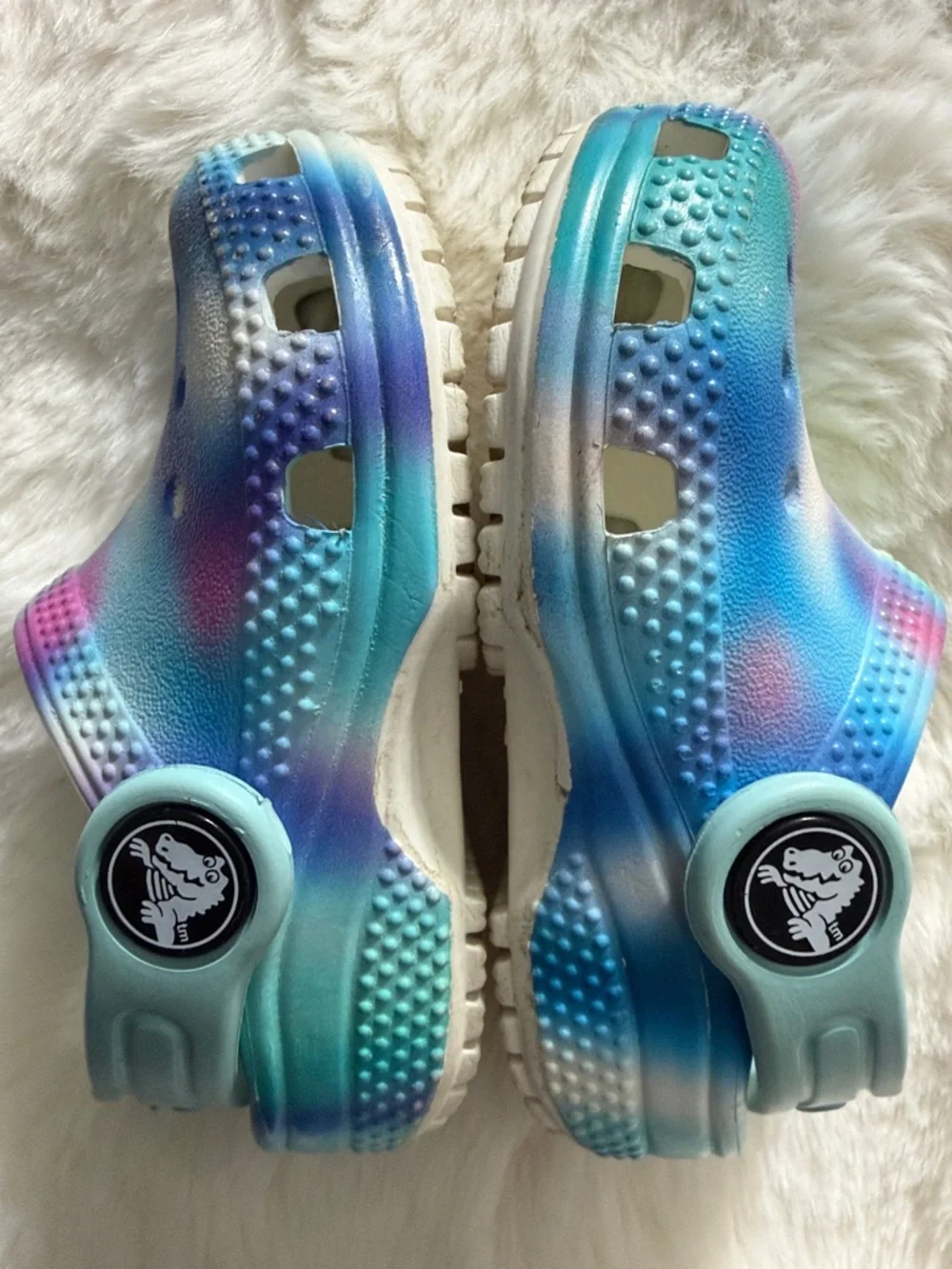 CROCS Tie-Dye Pastel Clog in Blue, Purple, Green